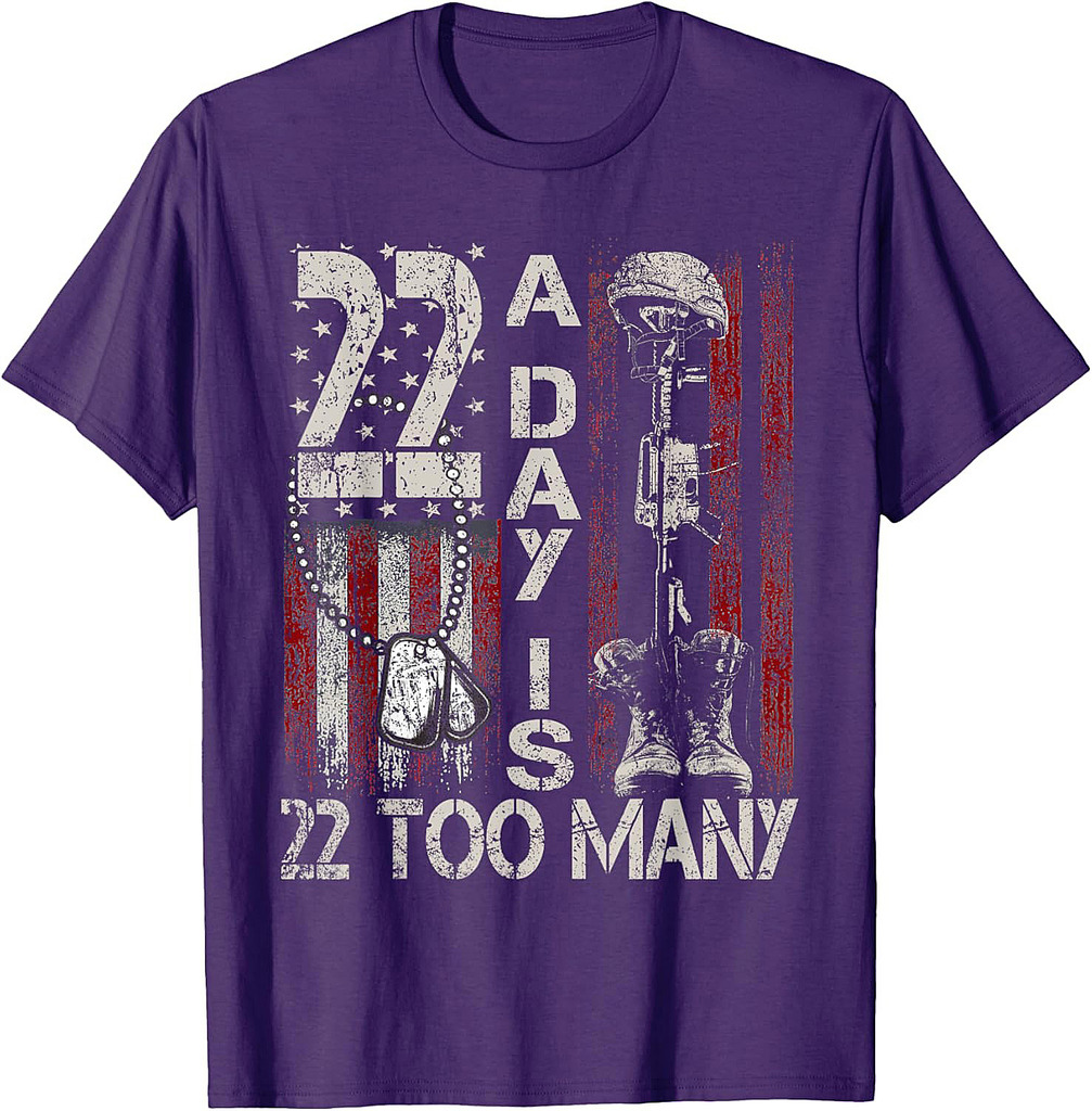 22 A Day Is 22 Too Many Veteran Lives Matter Help Veterans T-Shirt