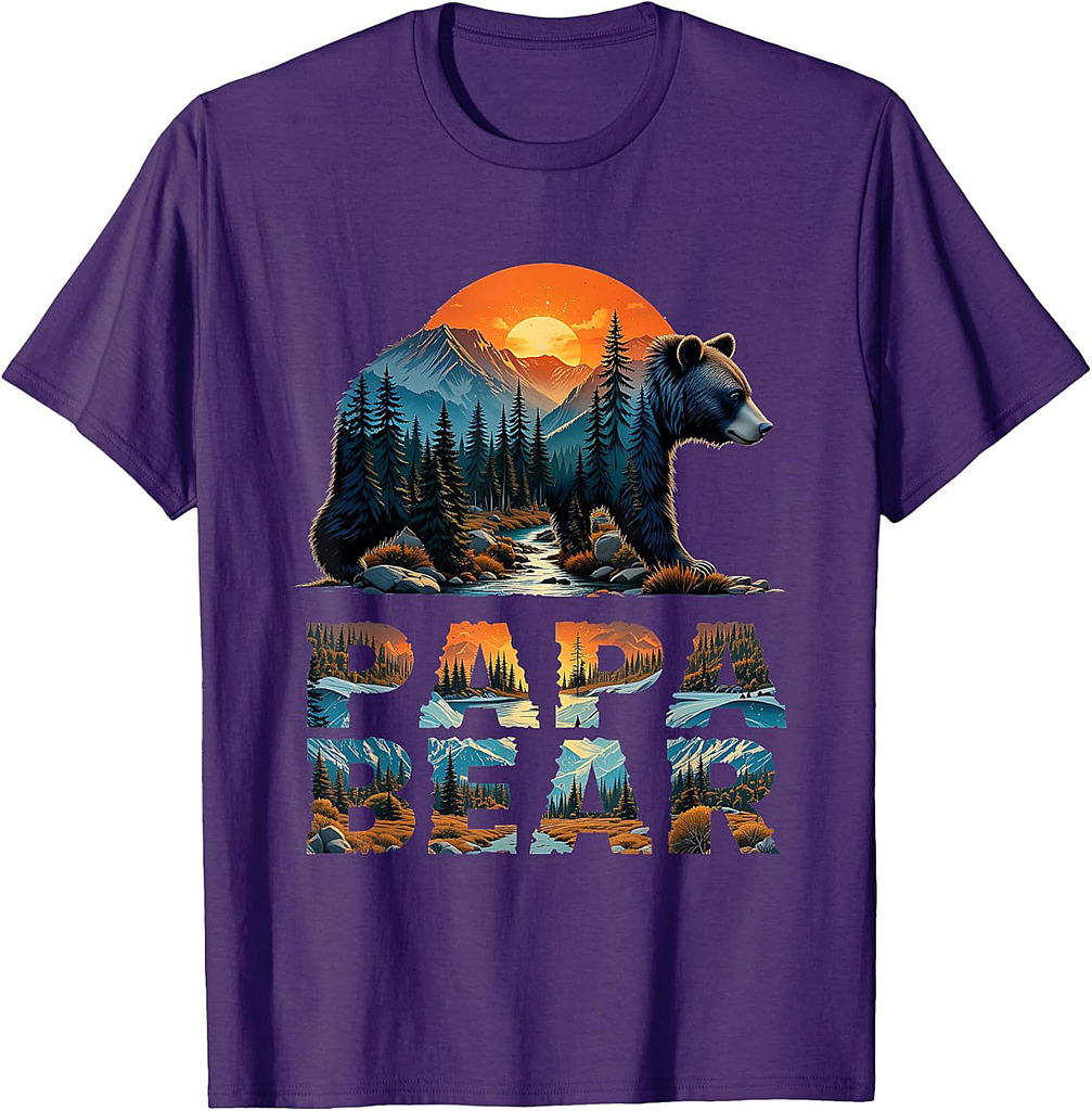 Retro Papa Bear Grandpa Father's Day Vintage T-Shirt