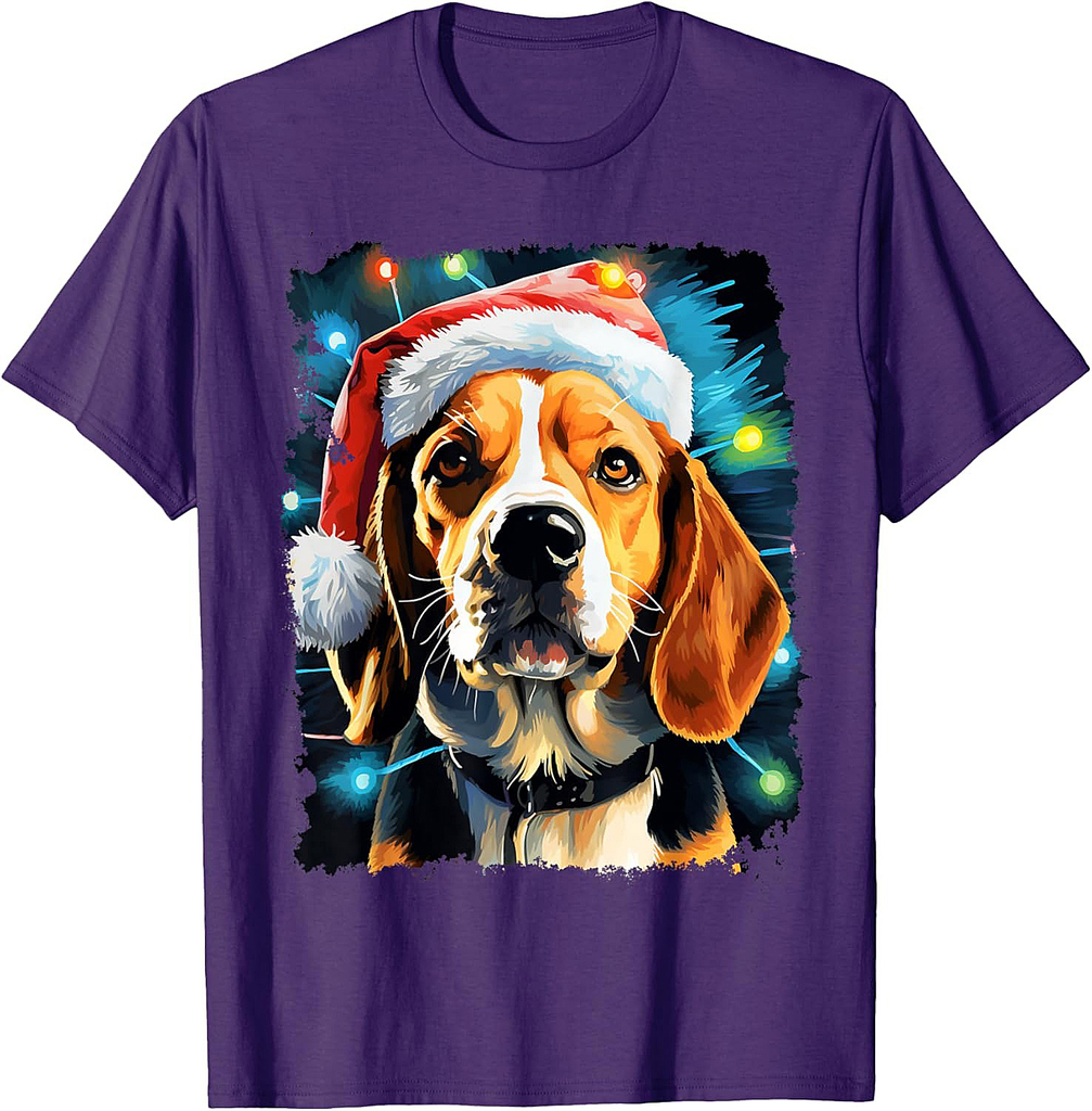 Pop Art Christmas Dog Beagle T-Shirt