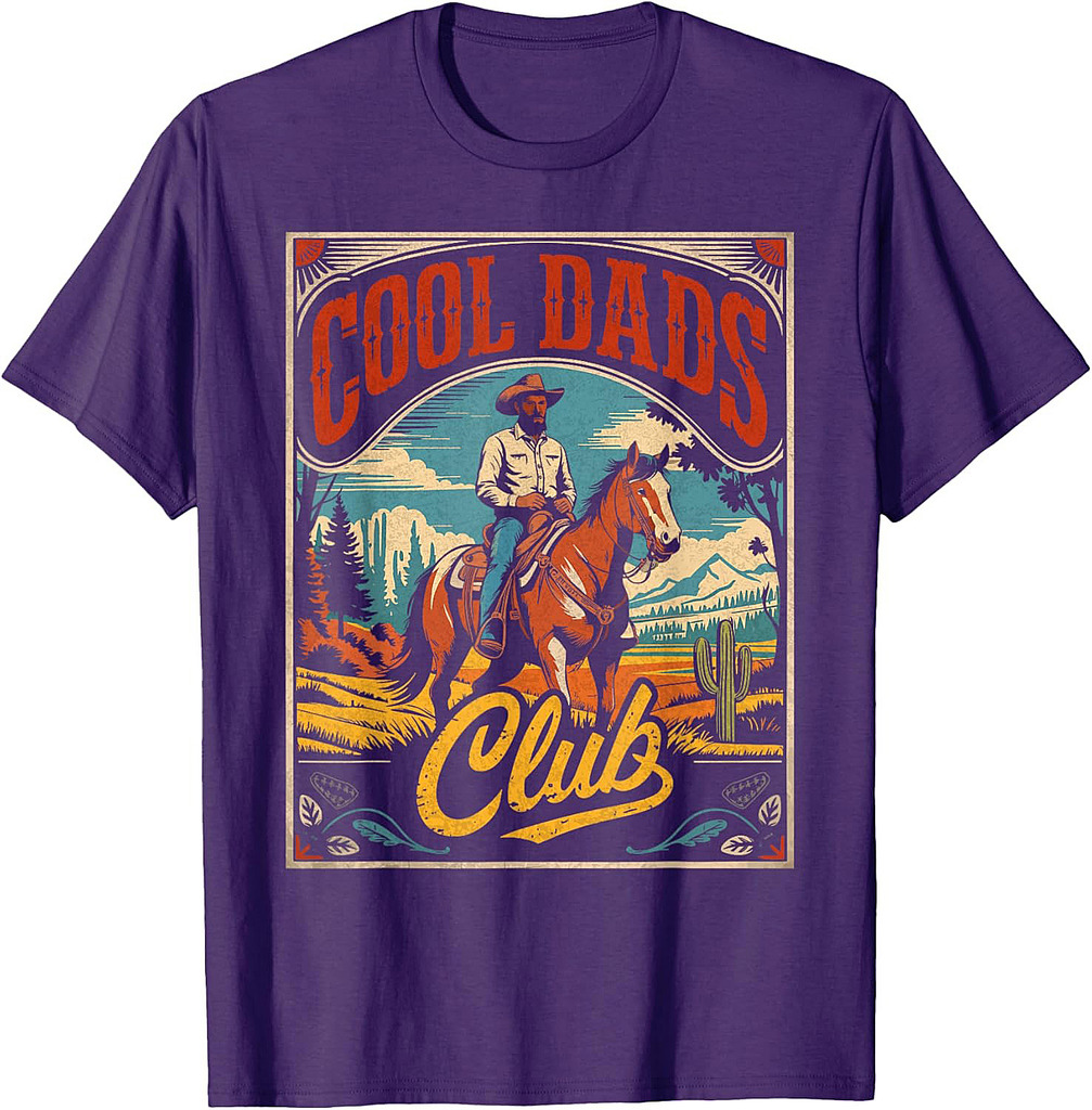 Cool Dads Club Cowboy Western Father’s Day Funny Humor T-Shirt