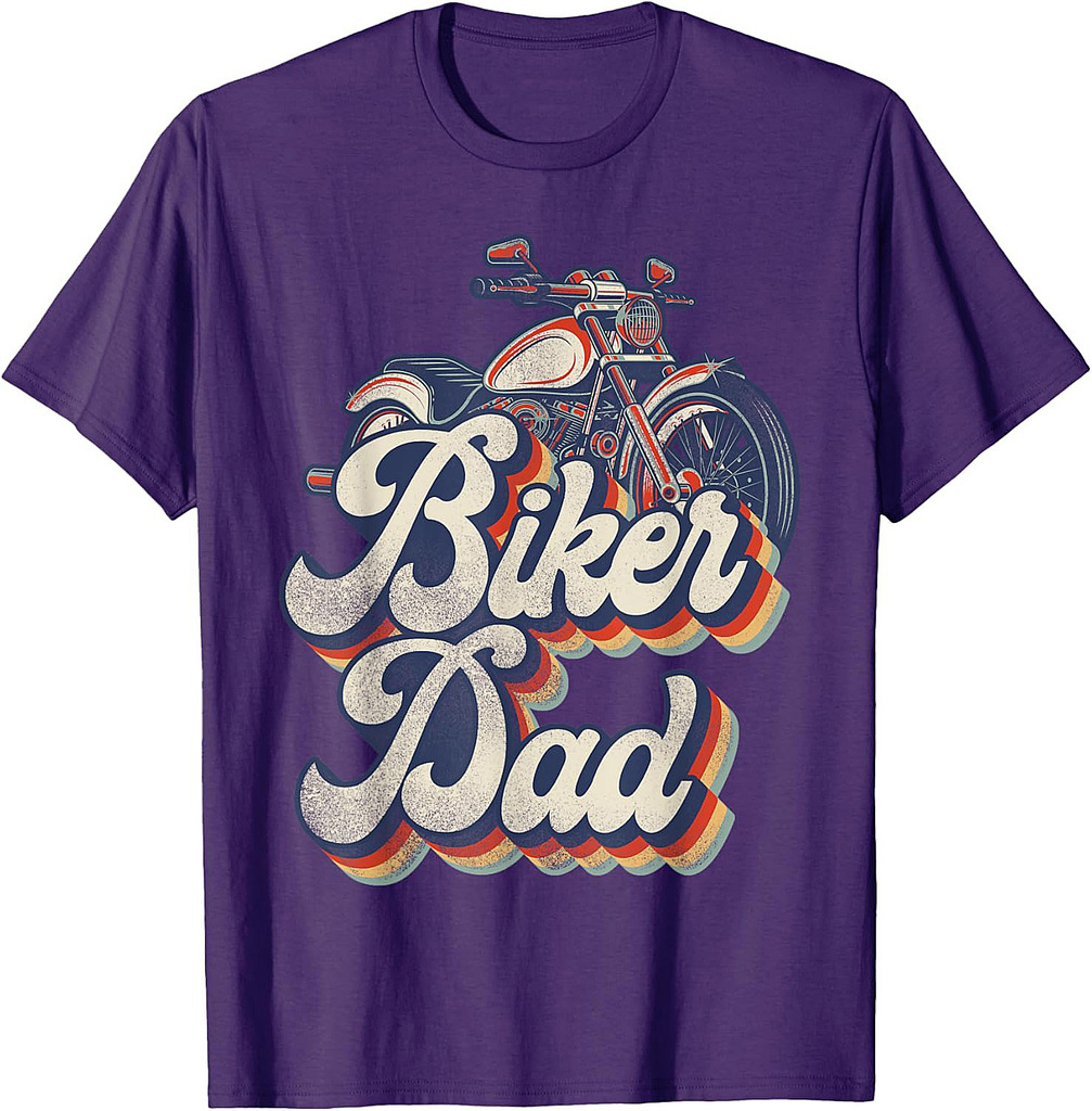 Classic Motorcycle Biker Retro Dad Biker Dad T-Shirt