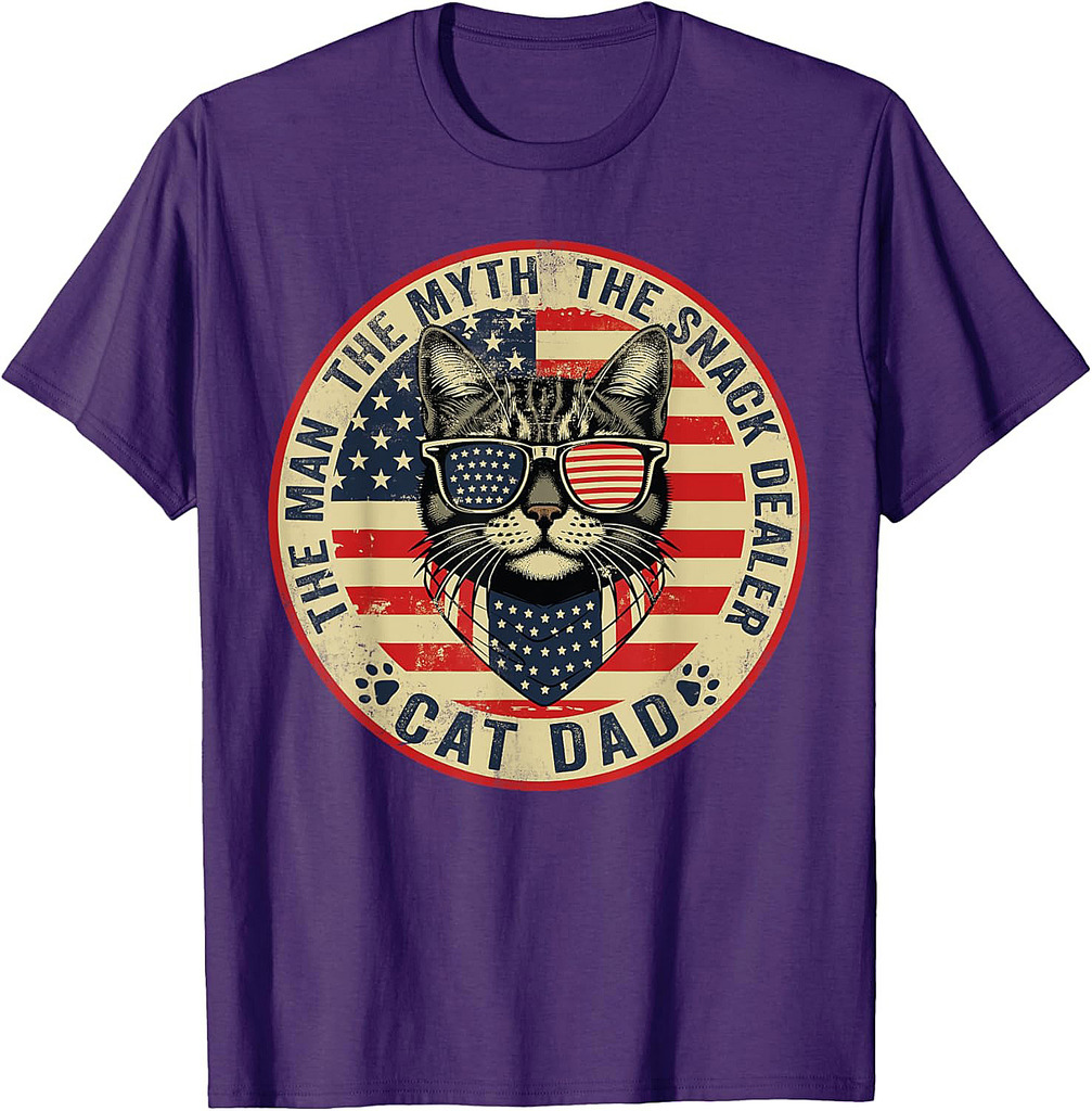 Cat Dad The Man The Myth The Snack Dealer Funny Father's Day T-Shirt