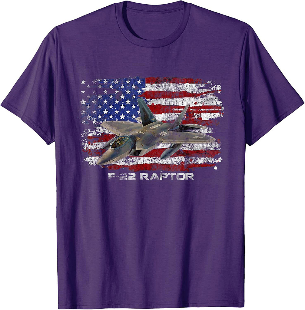 F-22 Raptor Fighter Jet Military Pilot Veteran Patrioti T-Shirt
