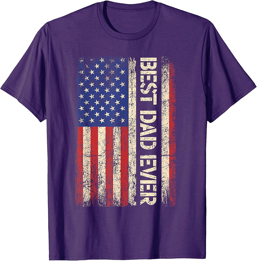 Best Dad Ever US American Flag Gifts For Father's Day Men T-Shirt
