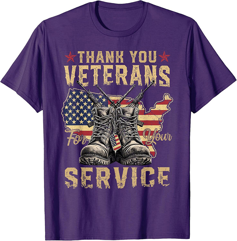 Thank You For Your Service Patriotic Veterans Day 4th July T-Shirt