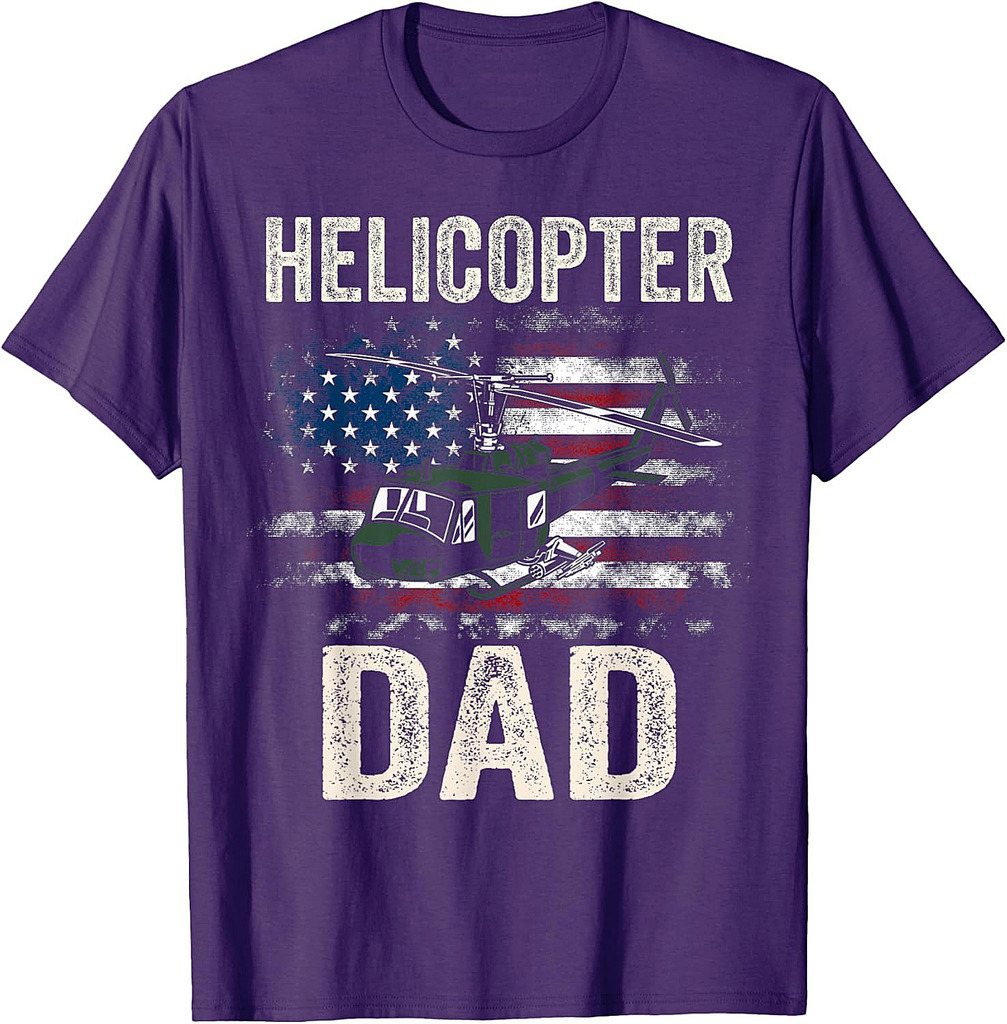 Helicopter Dad American Flag Men Funny Dad T-Shirt