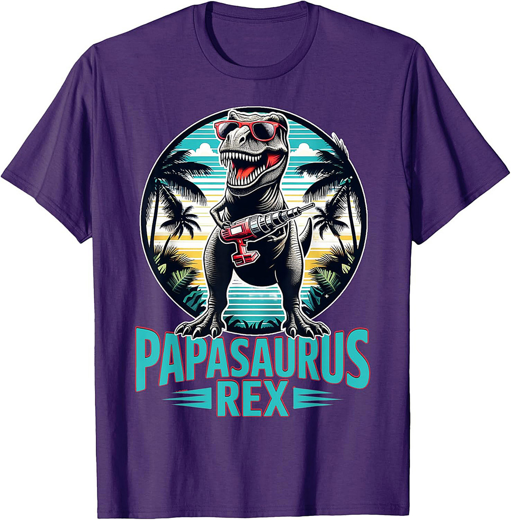 Father's Day Mechanic Dad Grandpa Dino T Rex Papasaurus Rex T-Shirt