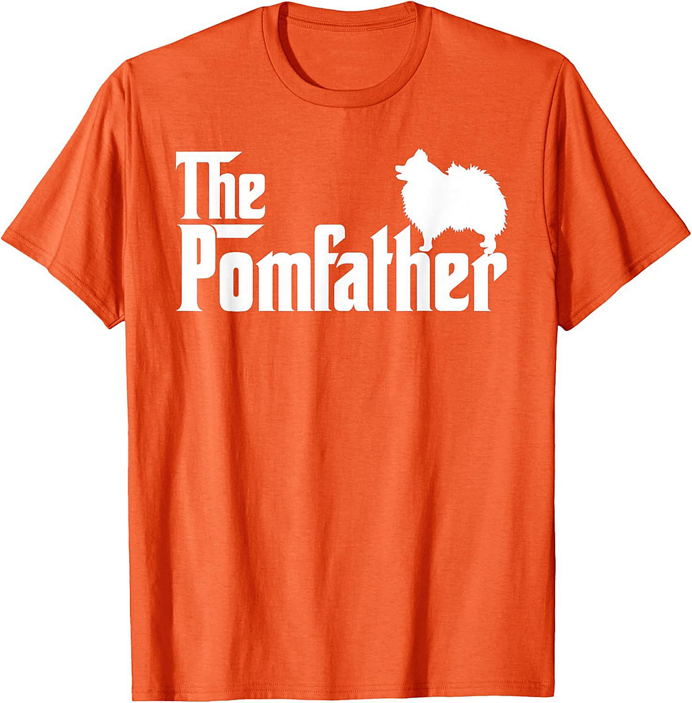 Mens Funny Pomeranian Father Dad The Pom Father Dog Lover T-Shirt