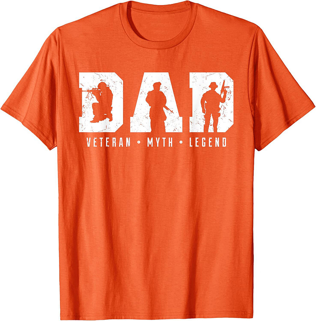 Dad Veteran Myth Legend Dad Military Father Gift T-Shirt