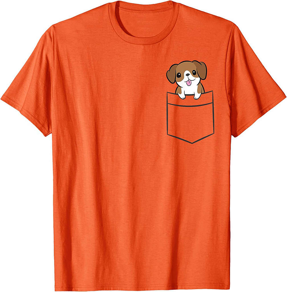 Beagle Dog In Pocket Funny Beagle Men Women T-Shirt