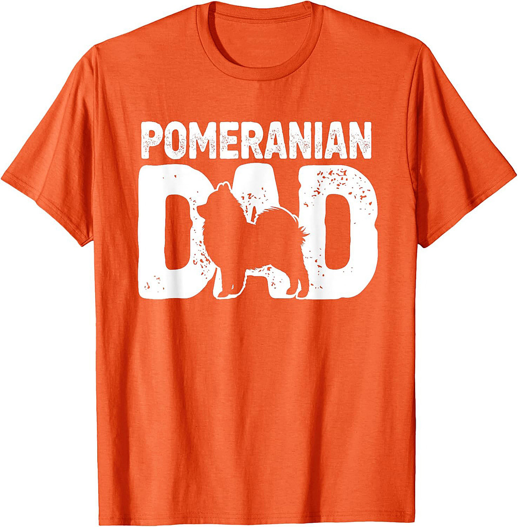 Pomeranian Dad Dog Lover Funny Pom Dog Owner Father Daddy T-Shirt