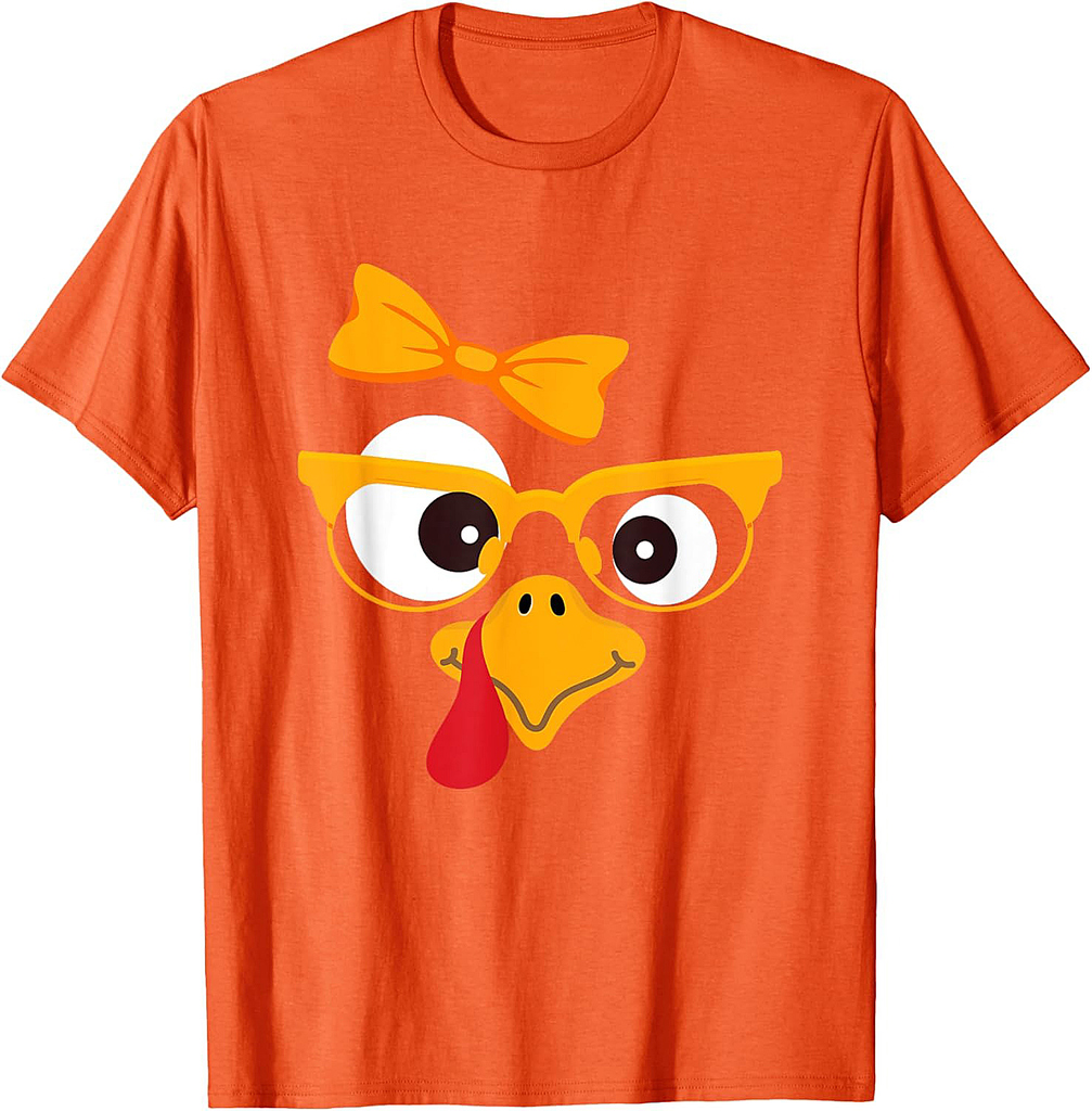 Thanksgiving Turkey Face Matching Family Costume Cute T-Shirt