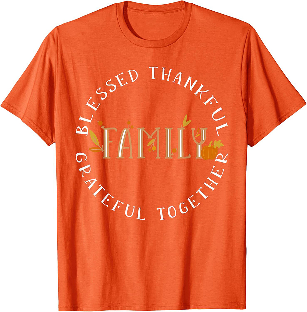 Blessed Thankful Family Thanksgiving Thankful  T-Shirt