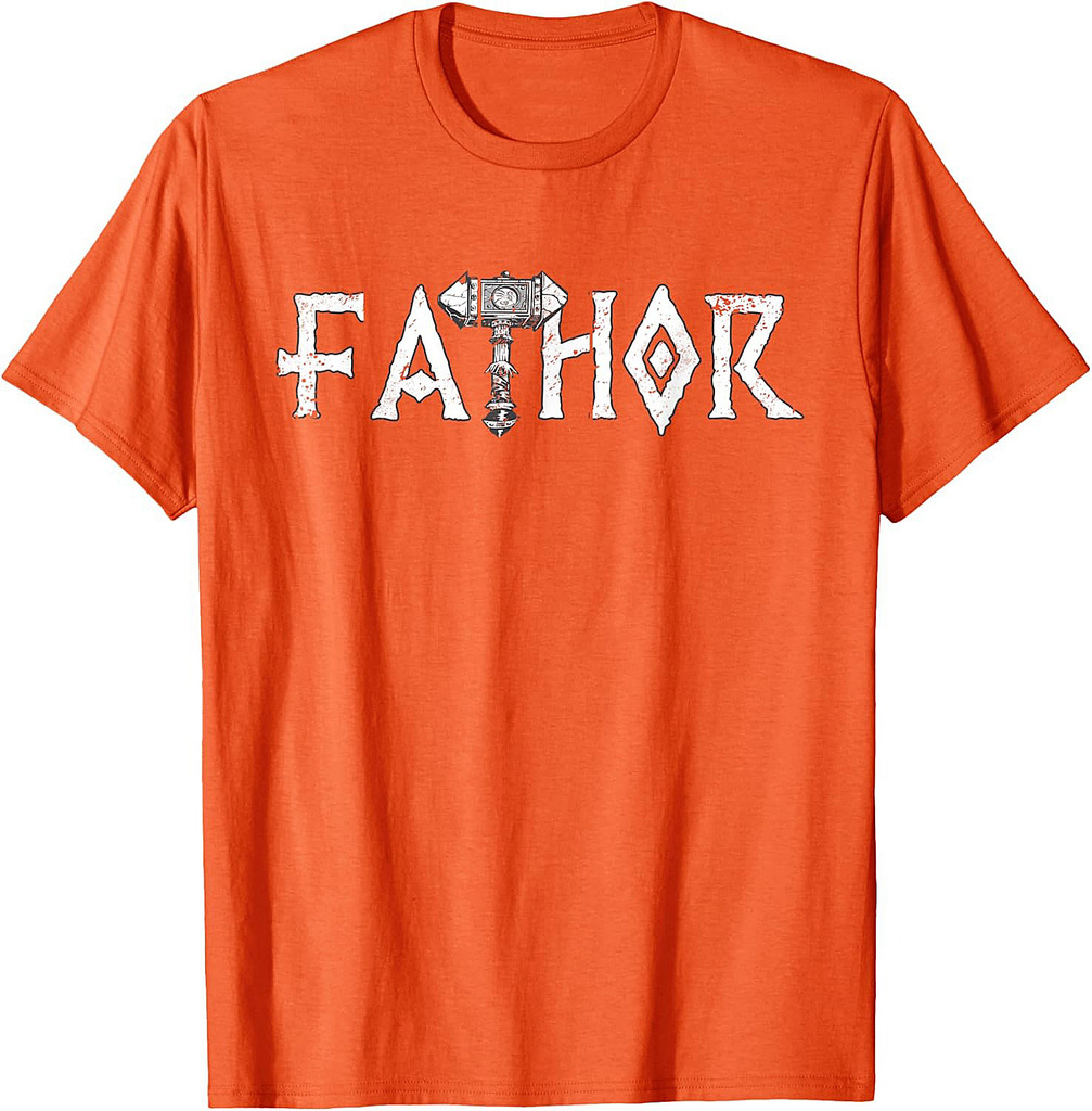 Mens Fathor Like a Dad Just Way Mightier Father's Day Viking T-Shirt