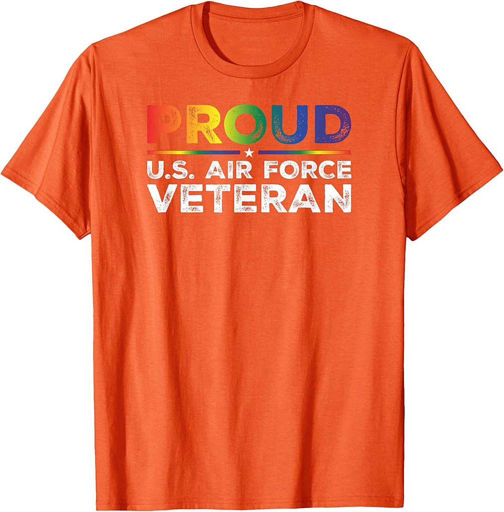 Proud U.S. Air Force Veteran Gay Proud Rainbow Flag T-Shirt