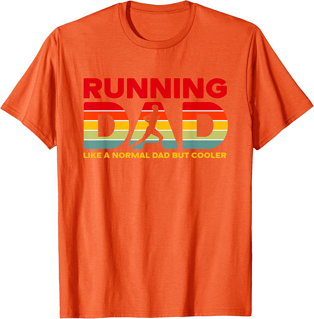 Retro Running Dad Apparel  Funny Marathon Father T-Shirt