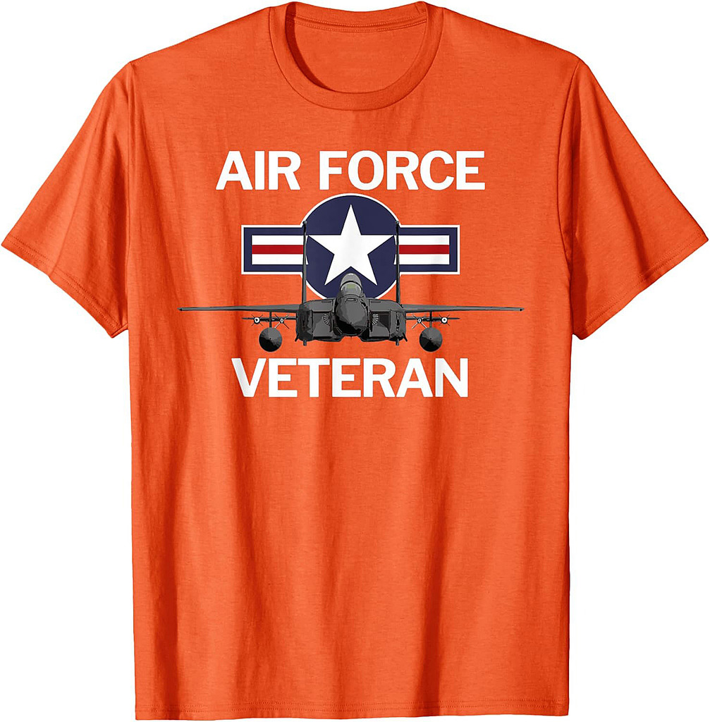 Air Force Veteran T-Shirt with Vintage Roundel and F15 Jet T-Shirt