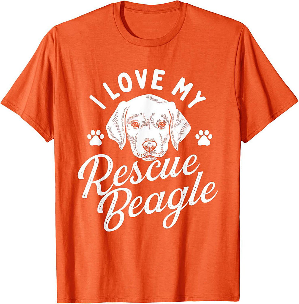 I Love My Rescue Beagle Dog Whisperer Animal Shelter T-Shirt for Men Women Girls