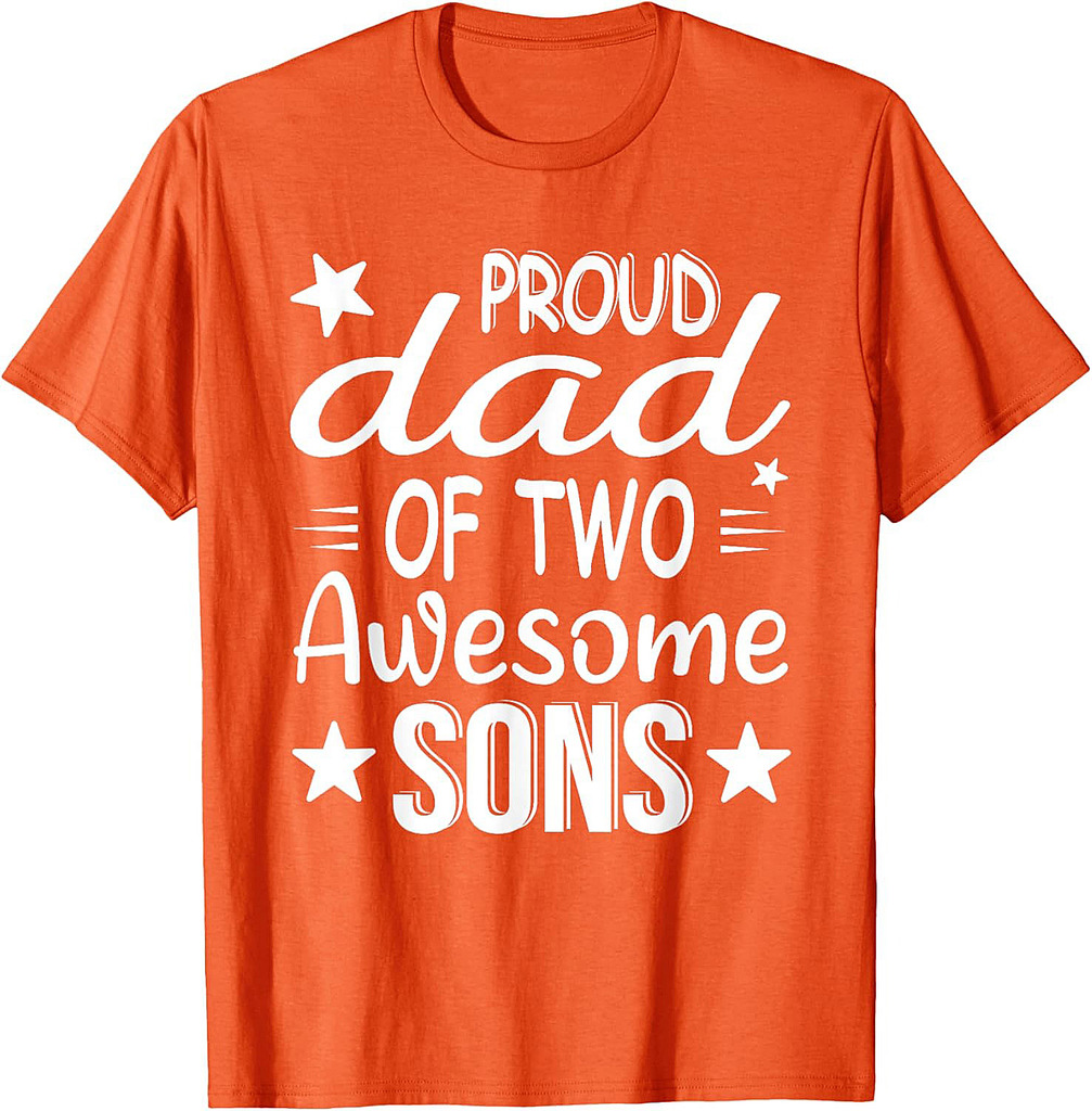 Men Dad Of 2 Boys Two Sons Father's Day T-Shirt