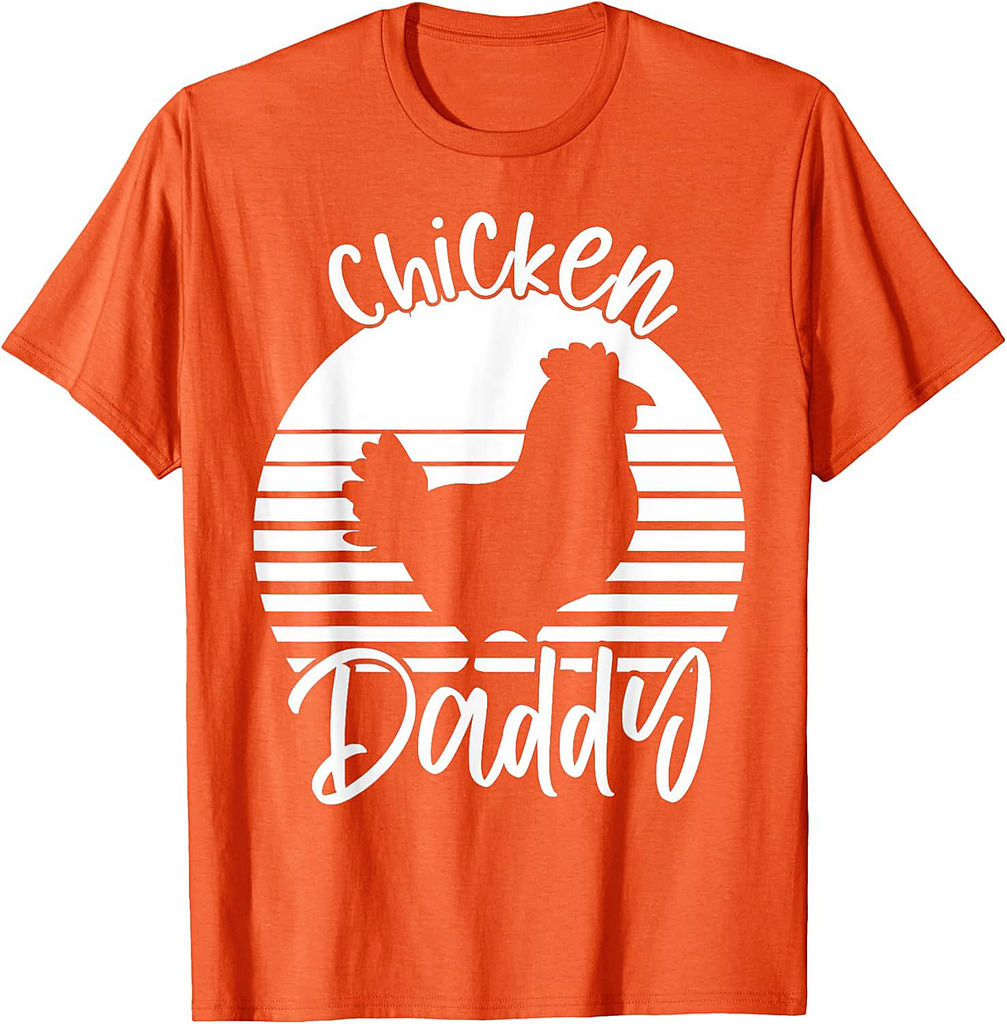 Chicken Daddy Vintage Rooster For Dad Farmer Fathers Day T-Shirt
