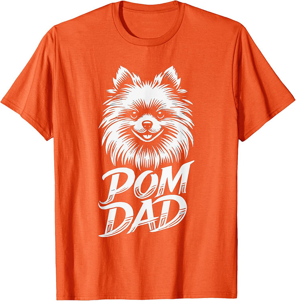 Pom Dad Pomeranian Pet Puppy Dad Love T-Shirt