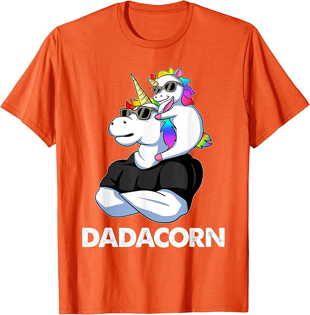 Dadacorn  Unicorn Dad and Baby Christmas Papa Father's Day T-Shirt
