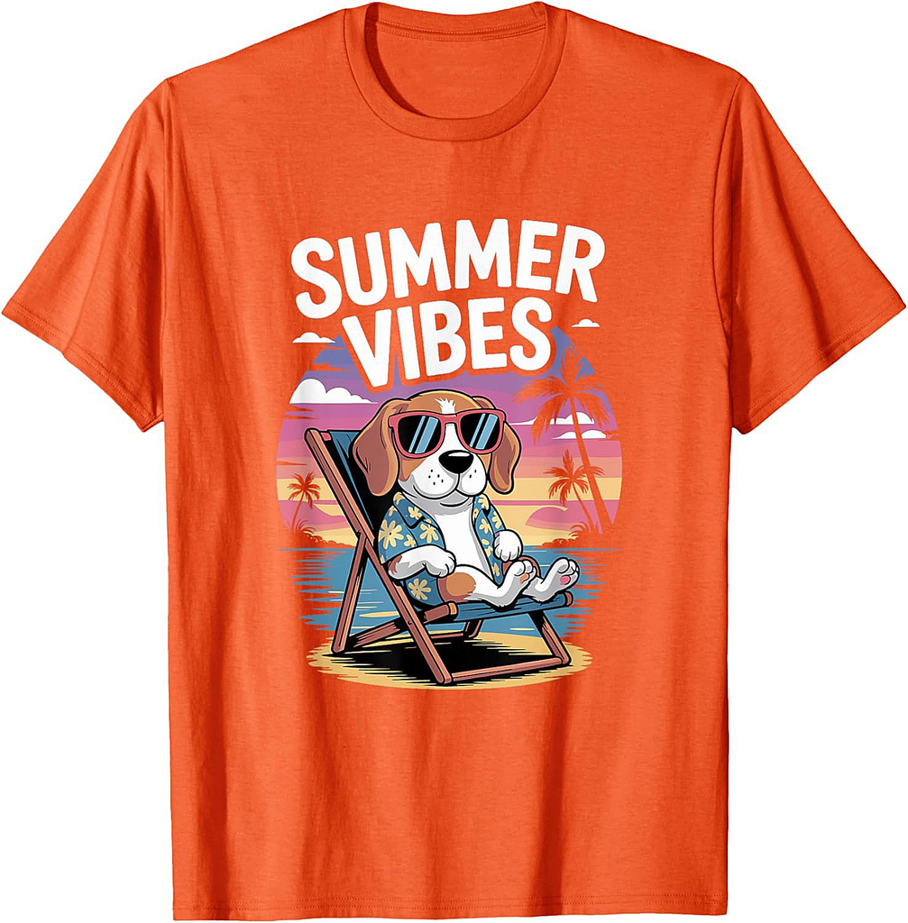 Funny Summer Beagle Beach Dog Vacation T-Shirt