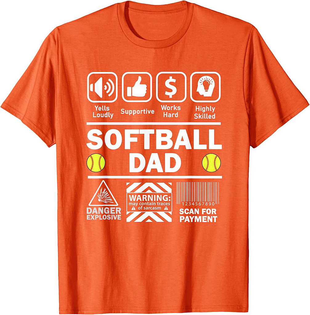 Softball Dad Funny Contents of Sports Father T-Shirt