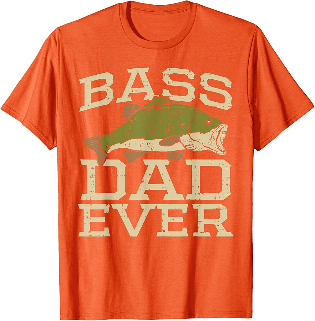 Bass Dad Ever Fishing Fish Fisherman Fathers Day Dad Gift T-Shirt