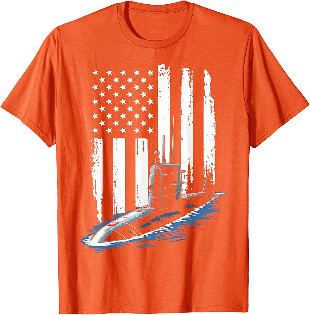 Submarine USA Flag Veteran 4th of July T-Shirt