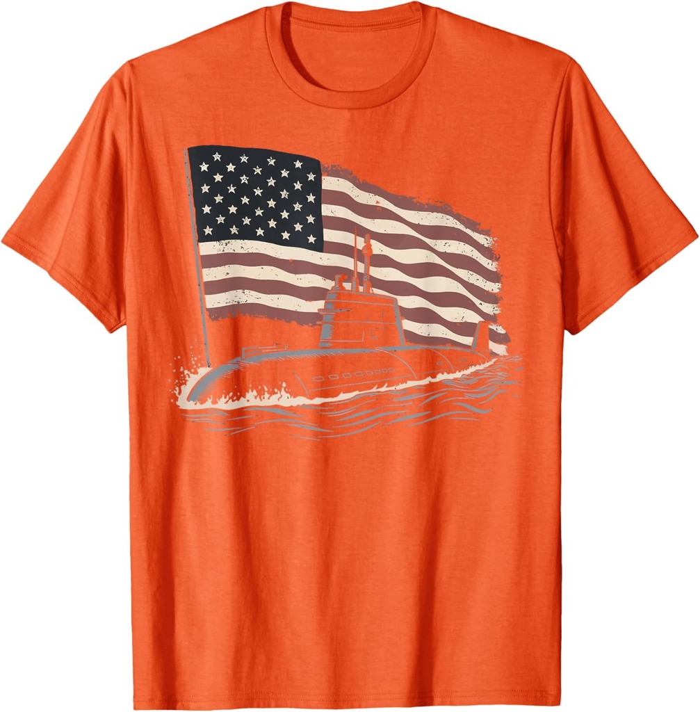 Submarine USA Flag Veteran 4th of July T-Shirt
