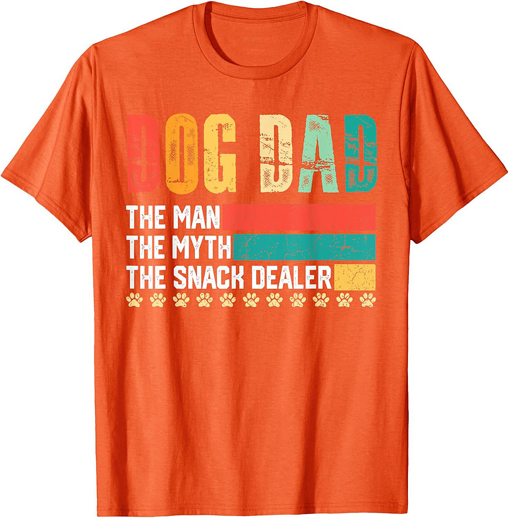 Vintage Dog Dad The Man The Myth Snack Dealer Father Day T-Shirt