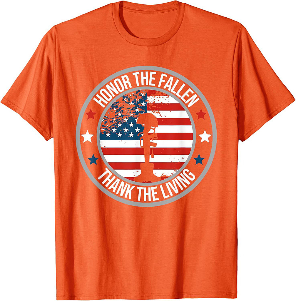 Honor The Fallen Thank The Living Memorial Day Veteran Flag T-Shirt