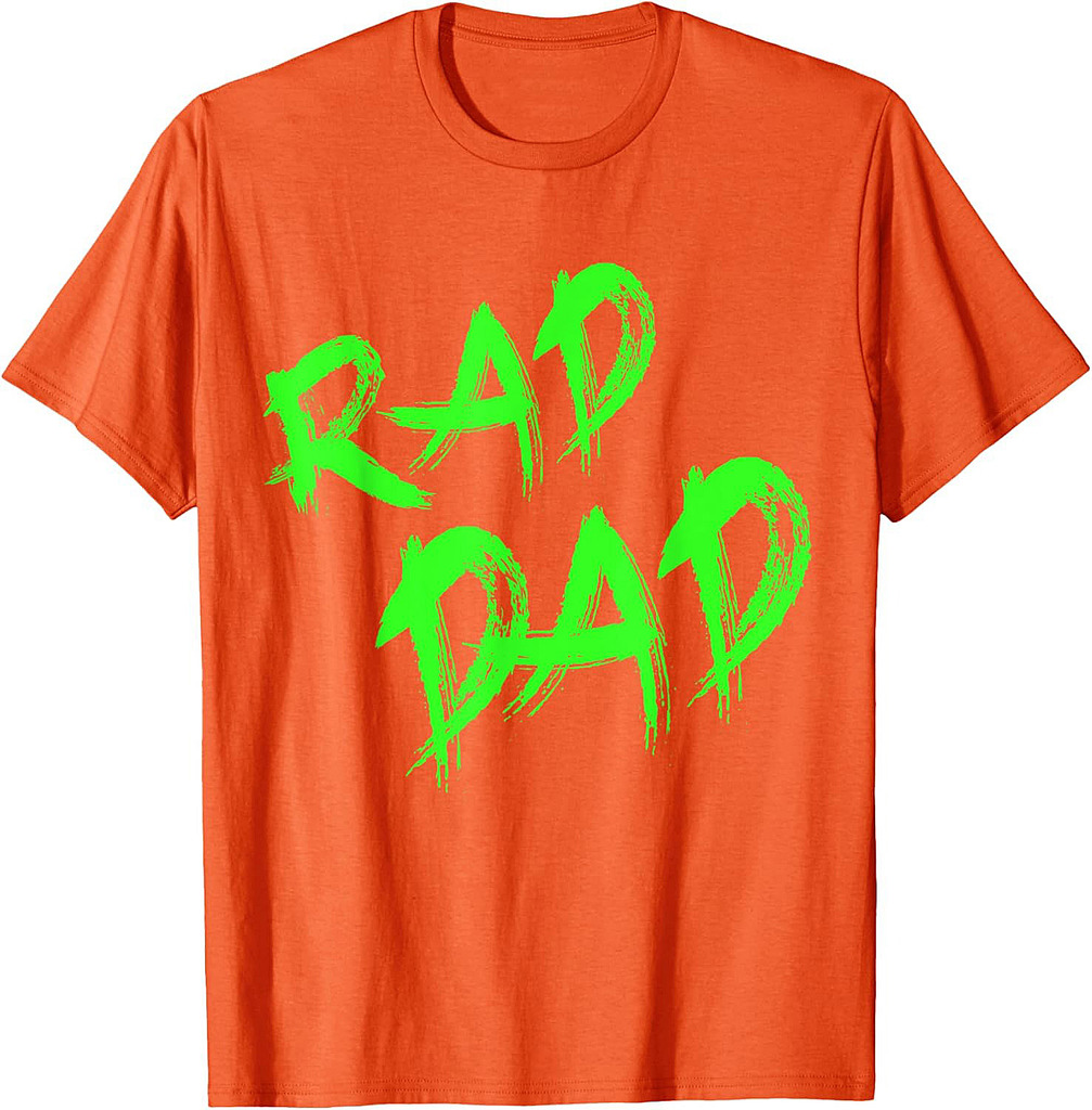 Mens Rad Dad Shirt Fathers Day 80s/90s Graffiti T-Shirt
