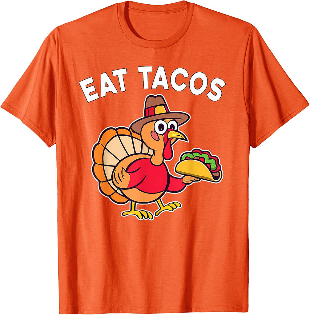 Funny Thanksgiving Turkey Eat Tacos Mexican Thanksgiving Fun T-Shirt