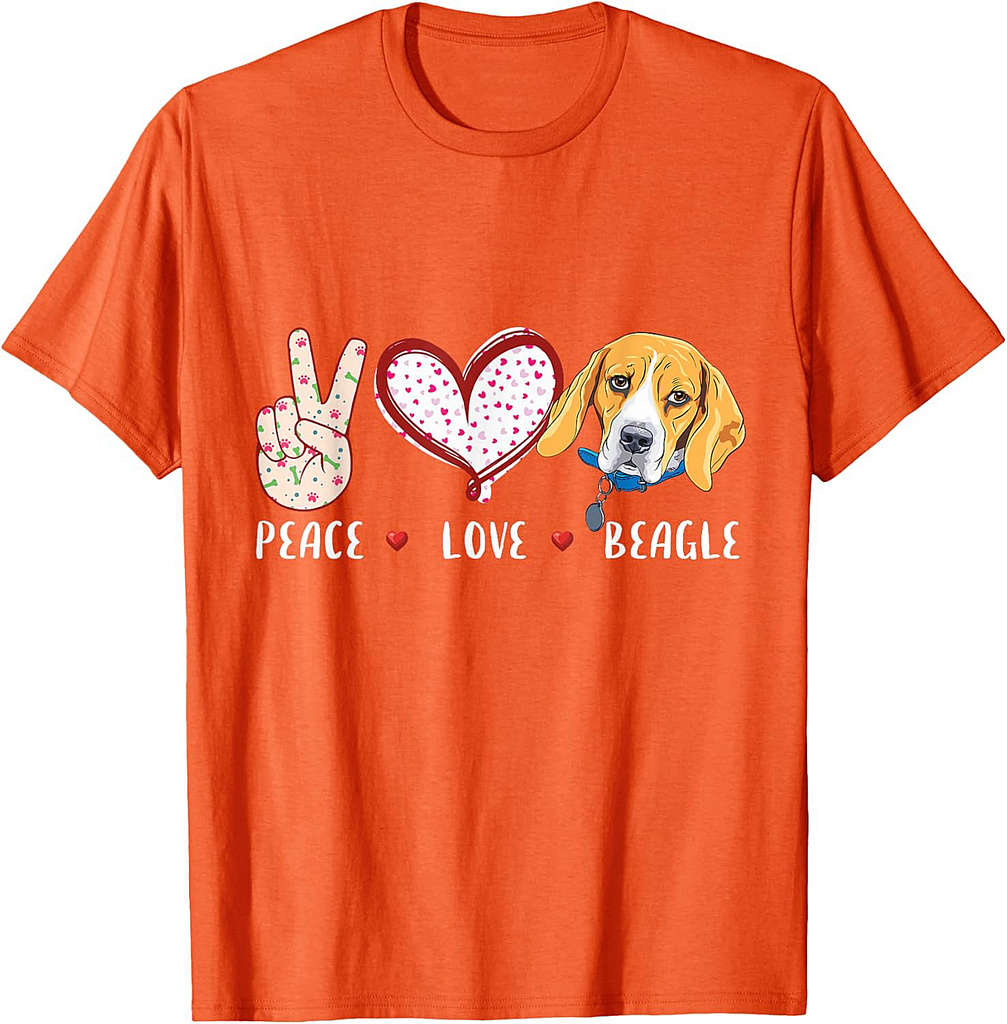 Peace love Beagle gift for men women Beagle dog T-Shirt