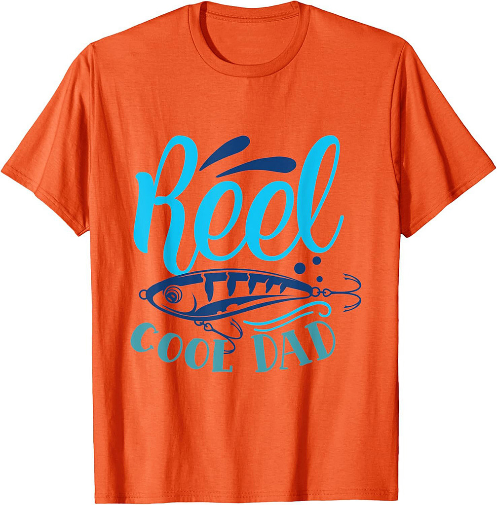 Mens Father's Day Fishing Fisherman Reel Cool Dad T-Shirt