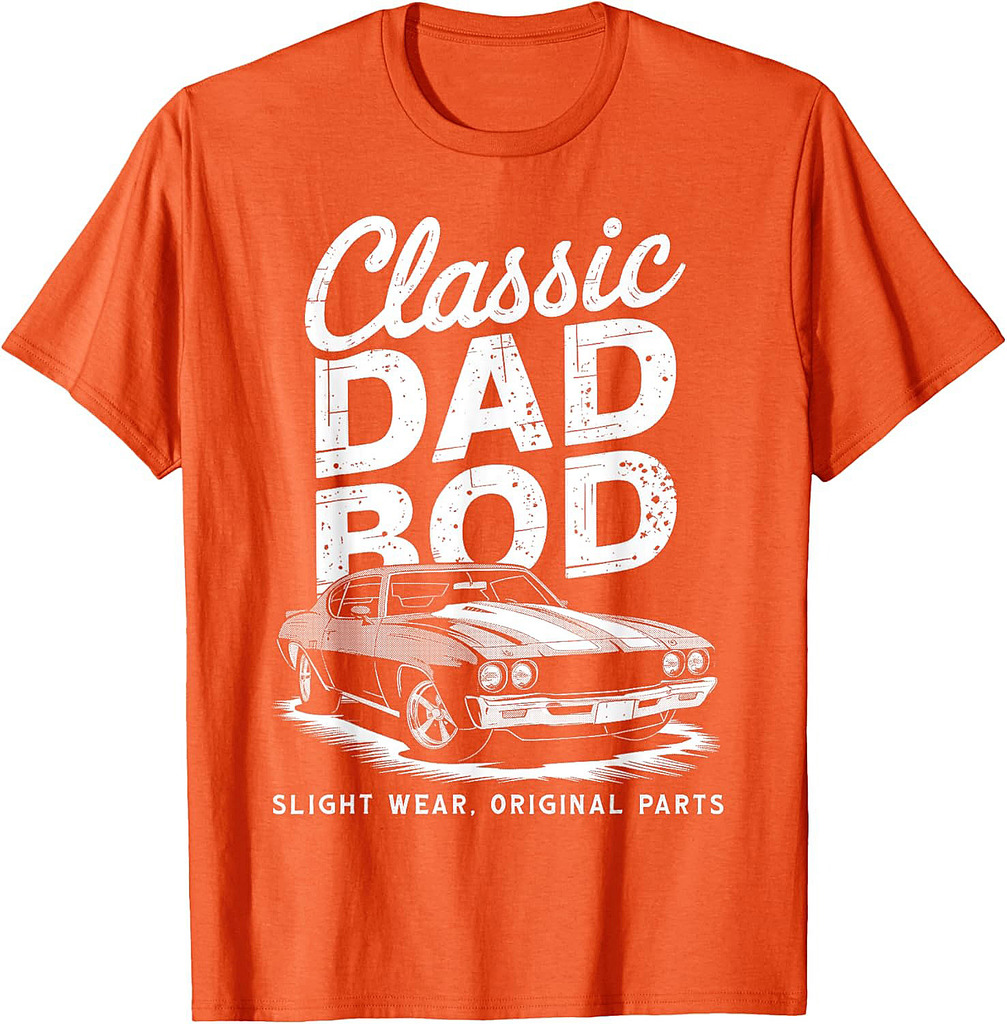 Funny Father's Day Classic Dad Bod Vintage Car Graphic Mens T-Shirt