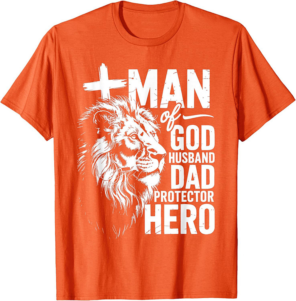 Man of God Dad Protector Hero Shirt Christian Father's Day T-Shirt