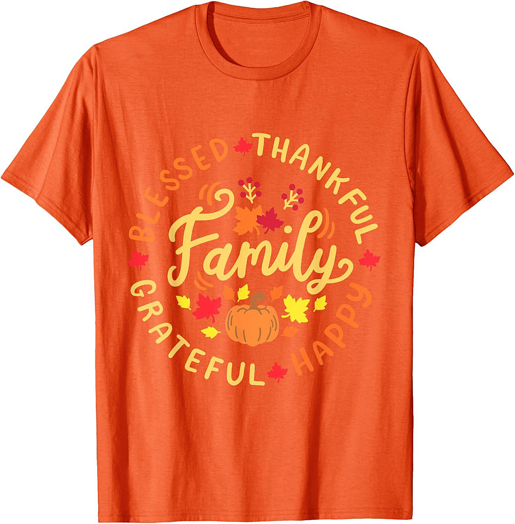 Blessed Thankful Family Thanksgiving Thankful T-Shirt
