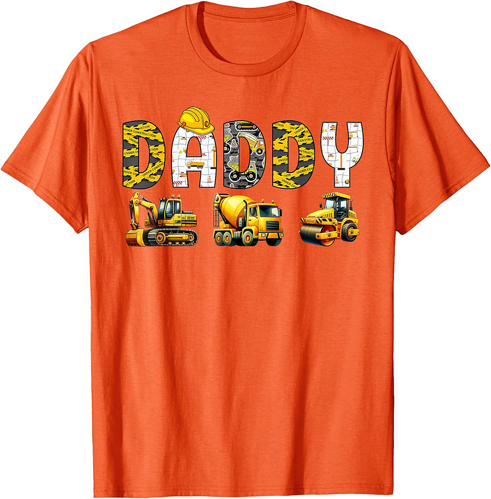 Daddy Family Matching Birthday Construction Boy Father T-Shirt