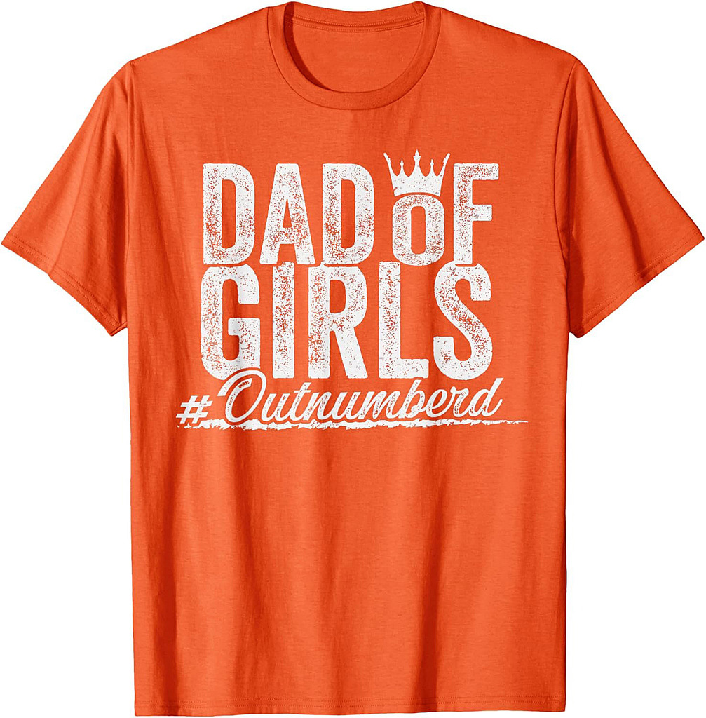 Outnumbered Dad Of Girls For Dads With Girls Father's Day T-Shirt
