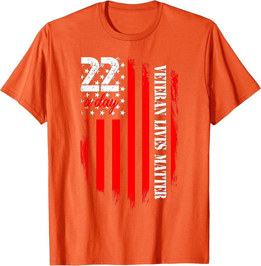 Veteran Lives Matter Suicide Awareness Ptsd Veteran 22 Day T-Shirt