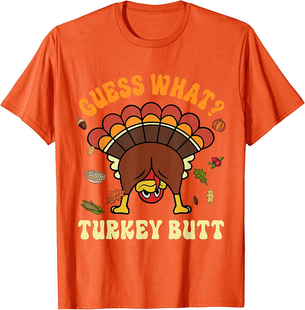 Funny Thanksgiving Guess What Turkey Butt Couples Matching T-Shirt