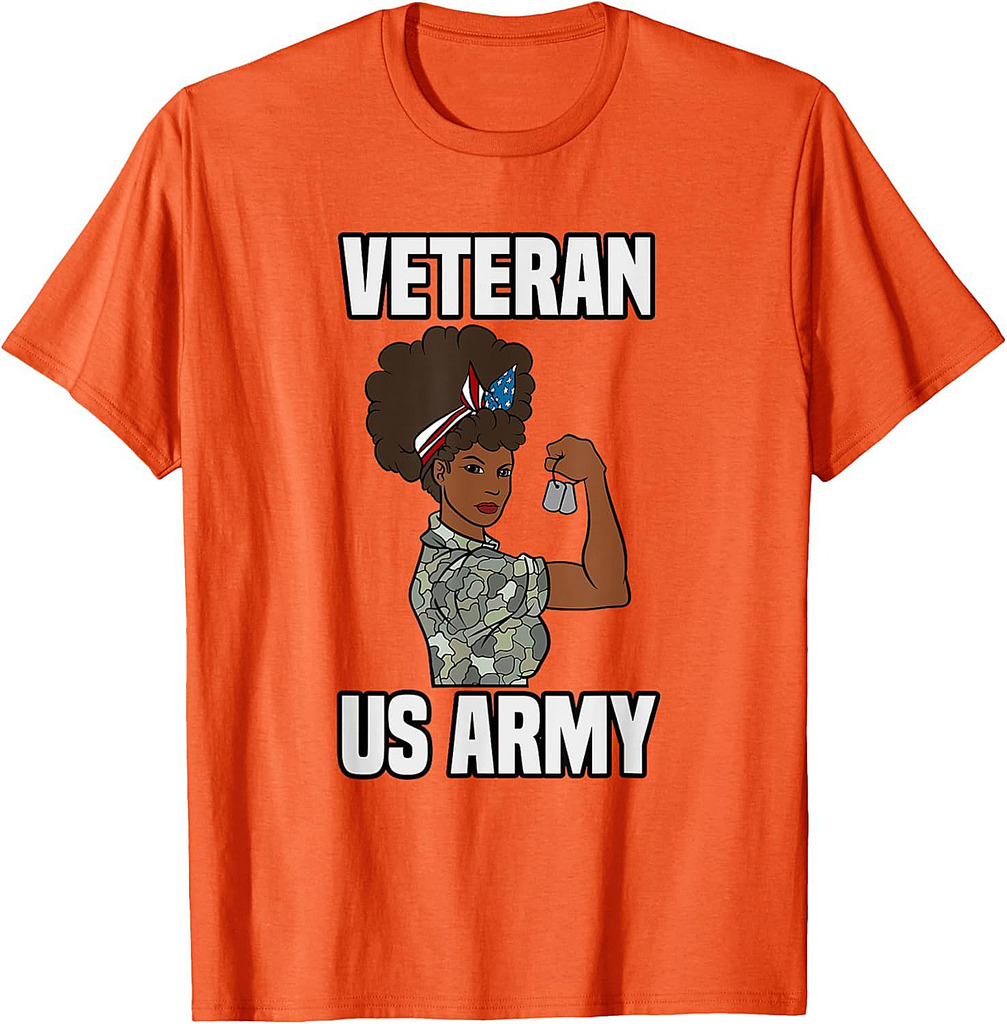 Female Melanin Veteran of the US Army Soldier Veterans Day T-Shirt