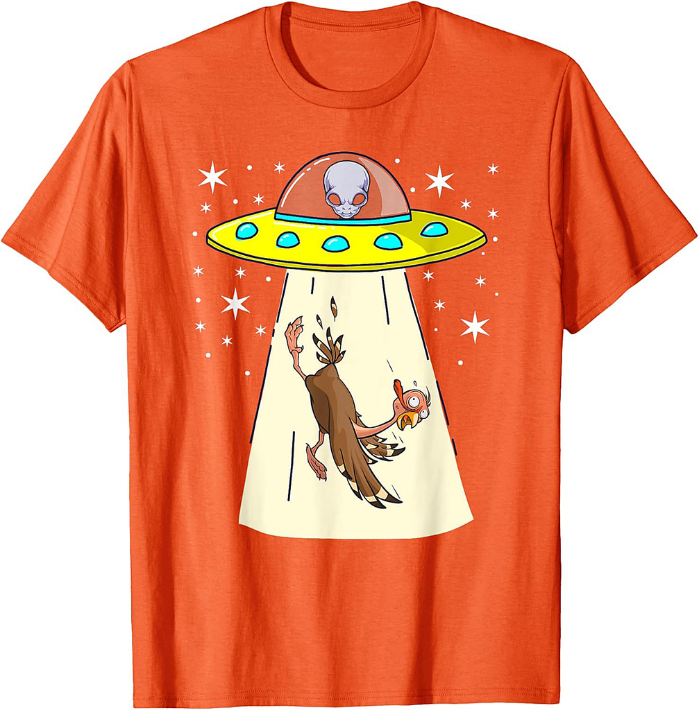 Alien Costume Ufo Thanksgiving Save a Turkey Family Funny T-Shirt