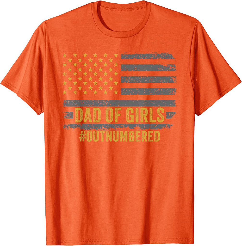 Dad of Girls Outnumbered Fathers Day 2025 for Dad Daughters T-Shirt