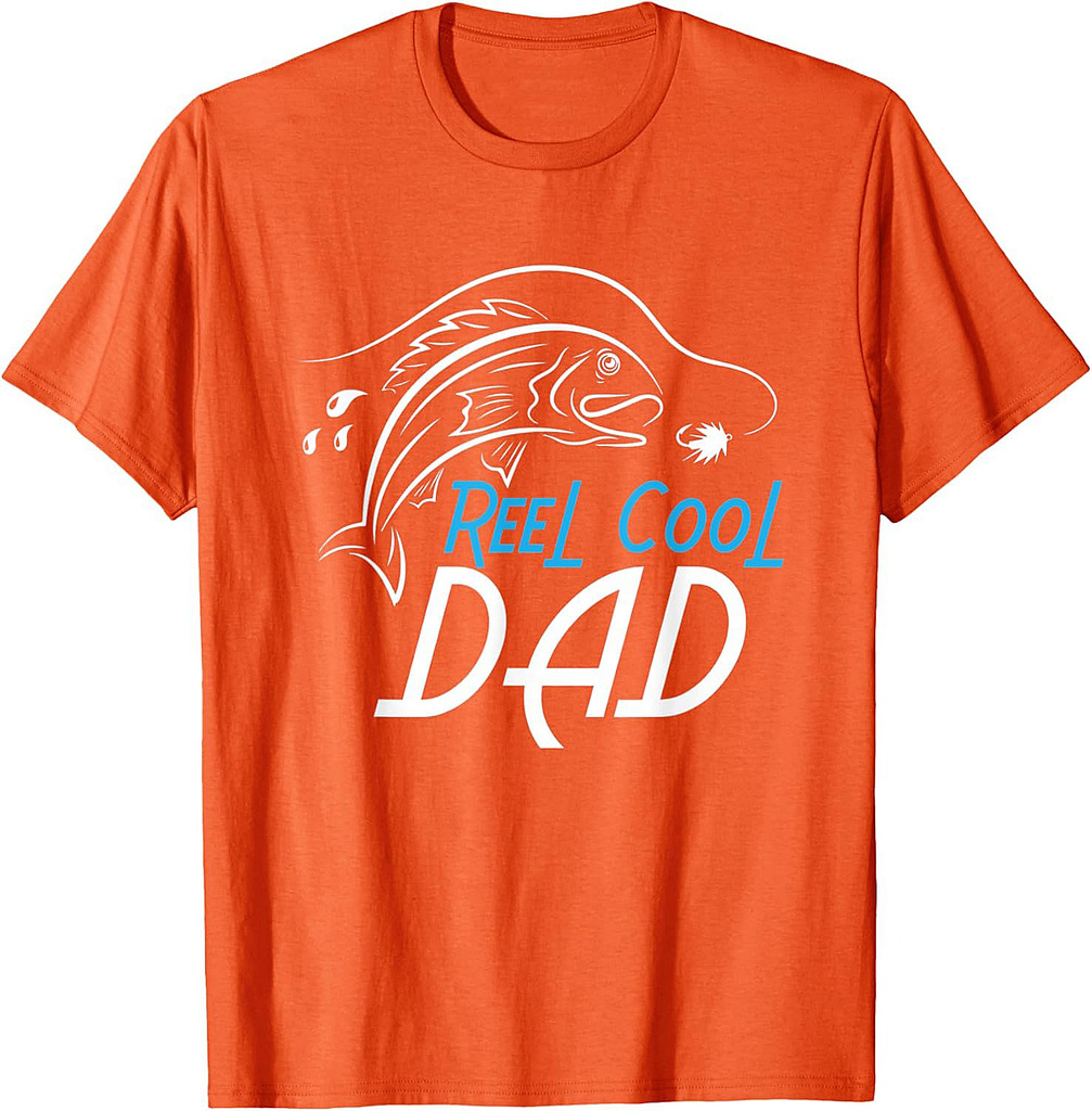 Mens Father's Day Fishing Fisherman Reel Cool Dad T-Shirt