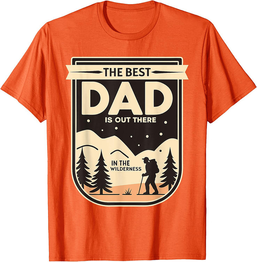 The Best Dad  Retro Father’s Day  Camping Hiking Dad T-Shirt