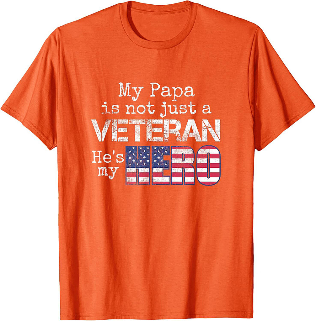 Military Family Veteran Support My Papa US Veteran My Hero T-Shirt